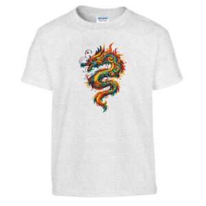 T-shirt dragon enfant classique ras du cou Ash