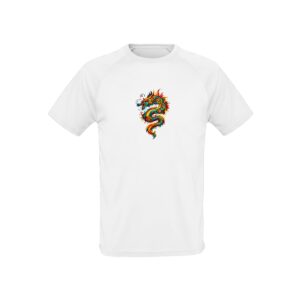 Maillot de sport blanc dragon unisexe performance