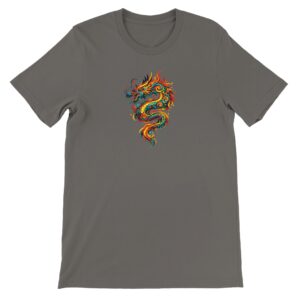 T-shirt dragon asphalte unisexe premium ras du cou