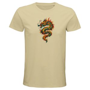 T-shirt dragon homme naturel coton bio éco