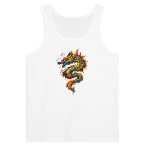 Débardeur blanc dragon unisexe premium coton