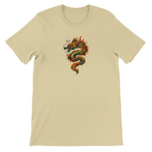 T-shirt dragon naturel unisexe premium ras du cou