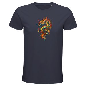 T-shirt dragon homme gris souris coton bio