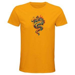 T-shirt dragon homme or coton bio premium