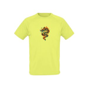 Maillot de sport jaune dragon unisexe performance