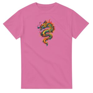 T-shirt azalée dragon unisexe épais ras du cou