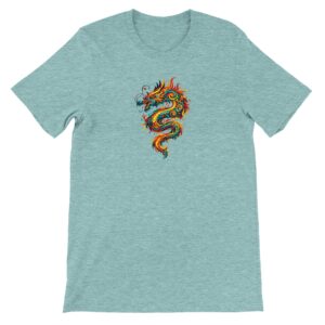 T-shirt dragon bleu glacé bruyère unisexe premium