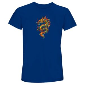 T-shirt dragon bleu royal unisexe recyclé