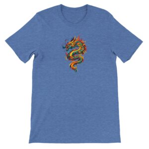 T-shirt dragon bleu chiné columbia unisexe premium