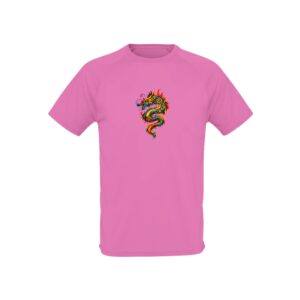 Maillot de sport rose dragon unisexe performance