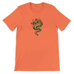 T-shirt dragon corail unisexe premium ras du cou