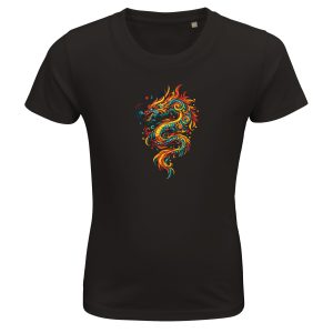 T-shirt dragon enfant bio noir coton éco responsable