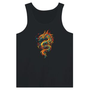 Débardeur bleu marine dragon unisexe premium