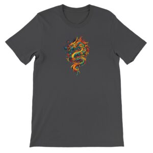 T-shirt dragon gris anthracite unisexe premium