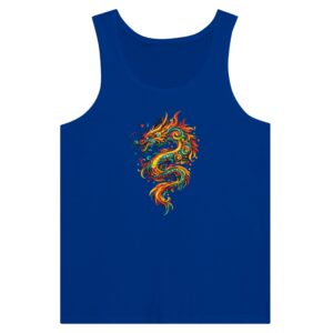 Débardeur bleu royal dragon unisexe premium