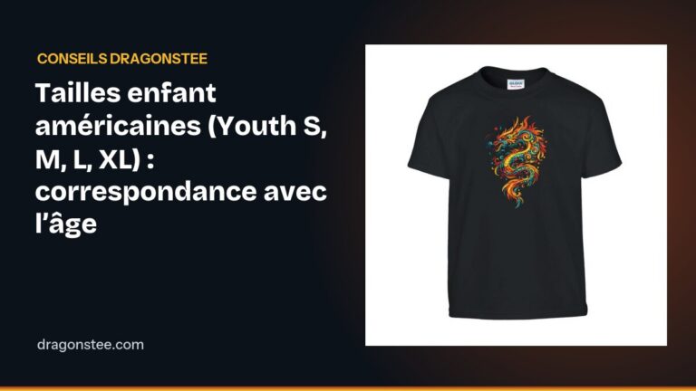 Tailles enfant américaines (Youth S, M, L, XL) : correspondance avec l’âge