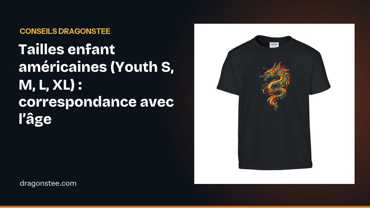 Tailles enfant américaines (Youth S, M, L, XL) : correspondance avec l’âge